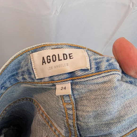 AGOLDE Cris Cross Women's Light Blue Denim Shorts size 24 in VGUC - Picture 5 of 7